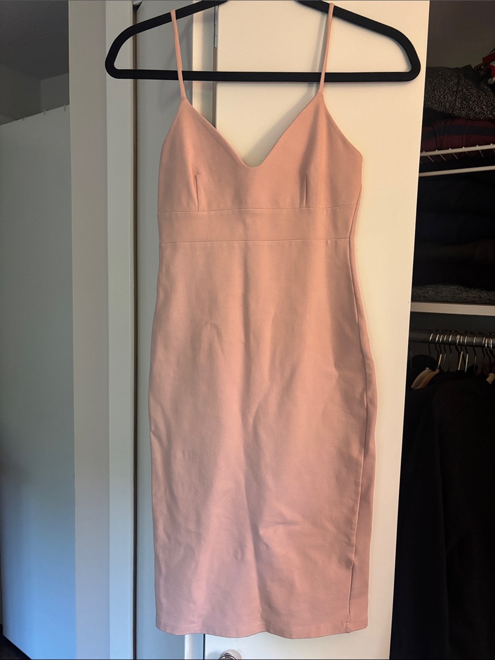 Lulus Women’s Blush Pink Spaghetti Strap Sheath Dress